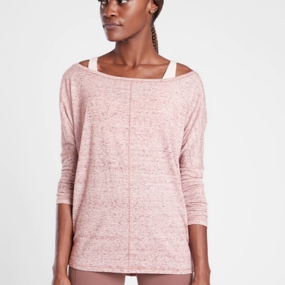 Athleta Flow‎ Top Essence texture Long Sleeve Top Hearth Rose Nap XS